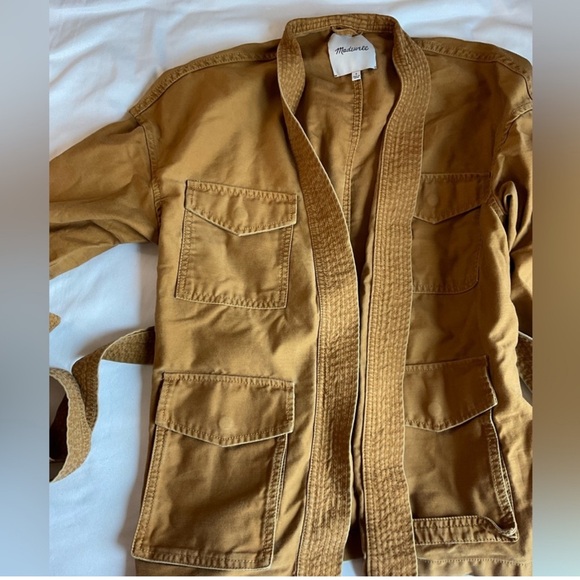 Madewell Kimono Military Utility Jacket with Tie Waist Belt Golden Brown Size S - Picture 5 of 6